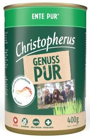 Artikel mit dem Namen Christopherus Pur Ente im Shop von zoo.de , dem Onlineshop für nachhaltiges Hundefutter und Katzenfutter.