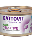 Artikel mit dem Namen Kattovit Feline Diet Sensitive - Hypoallergene Schonkost (D-Rezeptur) im Shop von zoo.de , dem Onlineshop für nachhaltiges Hundefutter und Katzenfutter.