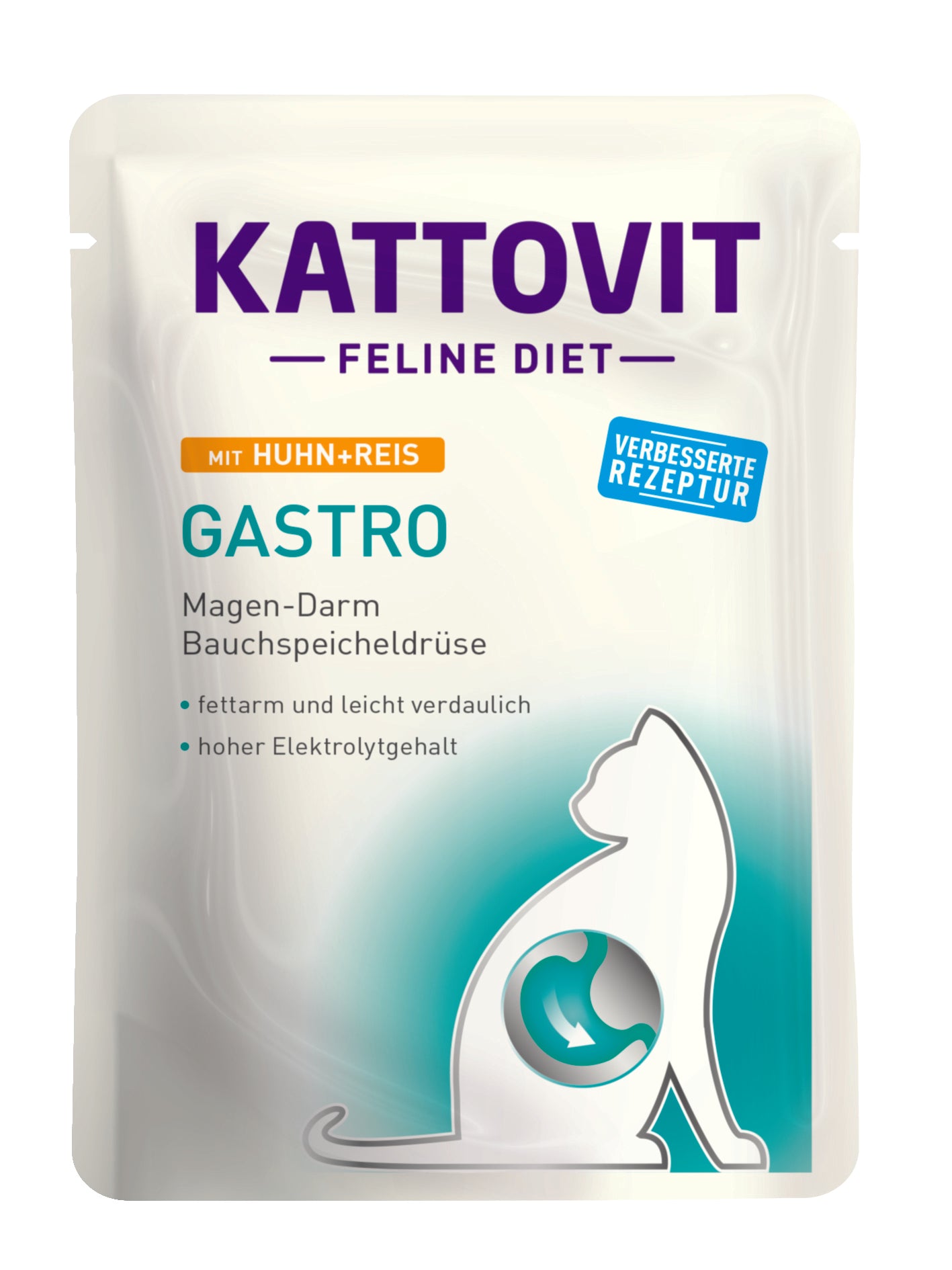 Artikel mit dem Namen Kattovit Feline Diet Gastro Huhn + Reis im Shop von zoo.de , dem Onlineshop für nachhaltiges Hundefutter und Katzenfutter.