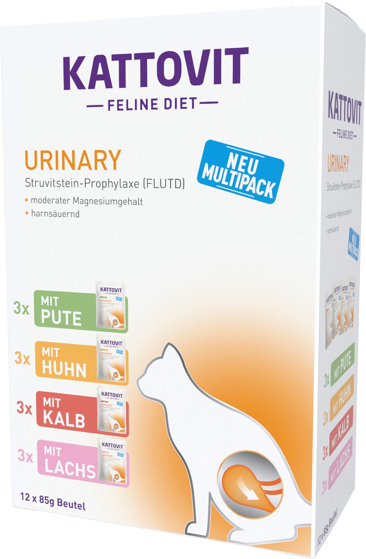 Artikel mit dem Namen Kattovit Feline Diet Urinary Multipack im Shop von zoo.de , dem Onlineshop für nachhaltiges Hundefutter und Katzenfutter.
