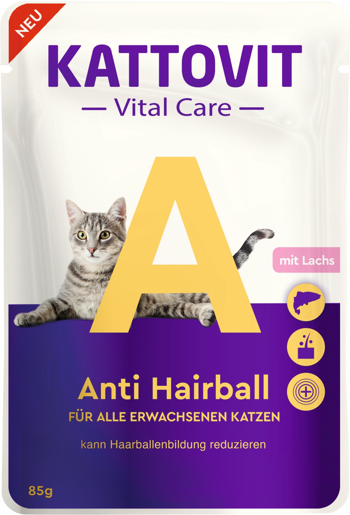 Artikel mit dem Namen Kattovit Pouchbeutel Vital Care Anti Hairball im Shop von zoo.de , dem Onlineshop für nachhaltiges Hundefutter und Katzenfutter.