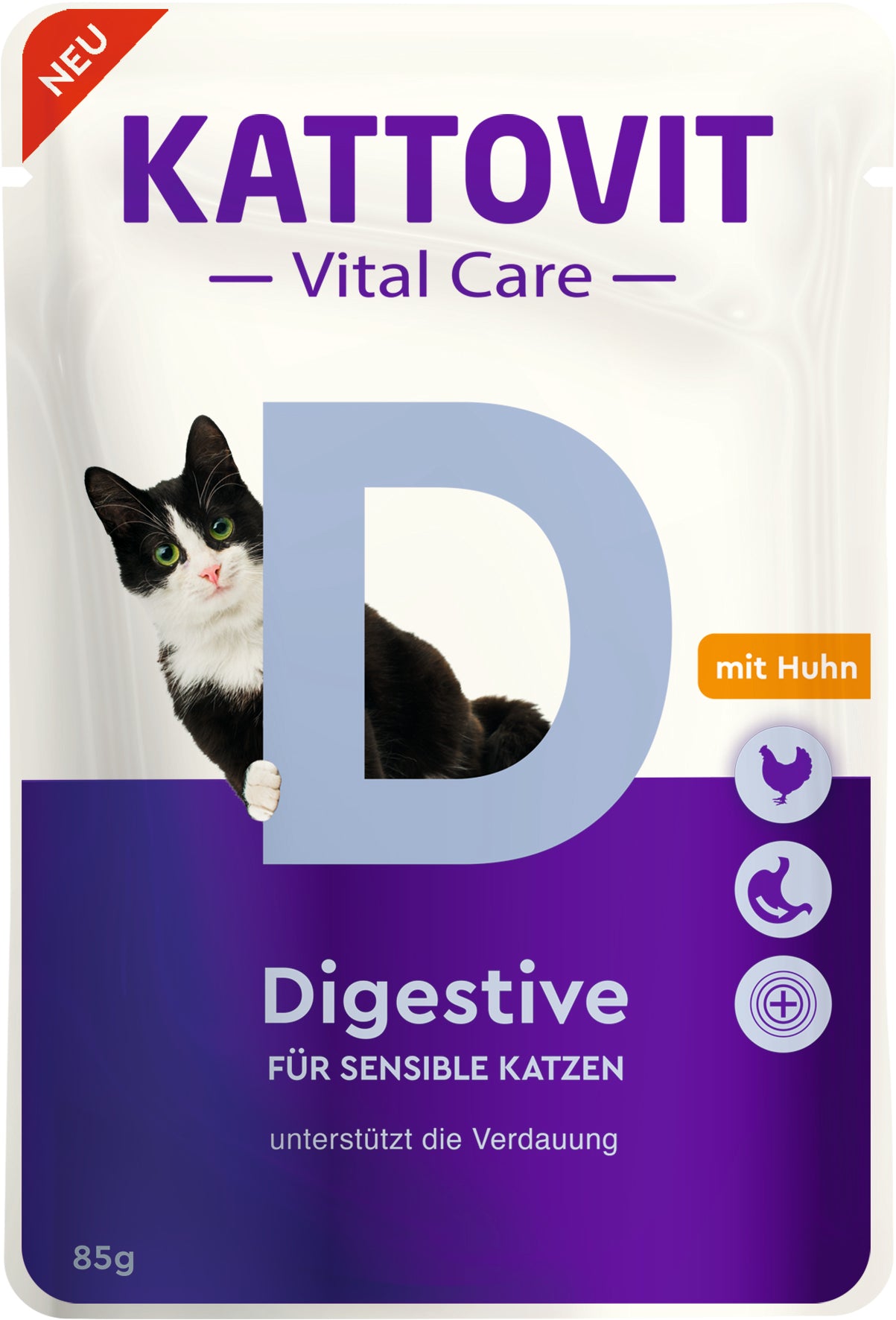 Artikel mit dem Namen Kattovit Pouchbeutel Vital Care Digestive im Shop von zoo.de , dem Onlineshop für nachhaltiges Hundefutter und Katzenfutter.
