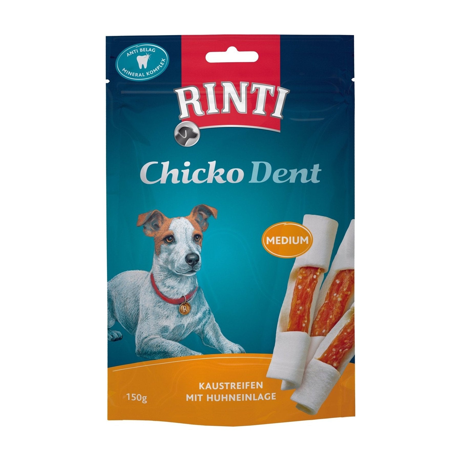 Artikel mit dem Namen Rinti Snack Chicko Dental Huhn im Shop von zoo.de , dem Onlineshop für nachhaltiges Hundefutter und Katzenfutter.