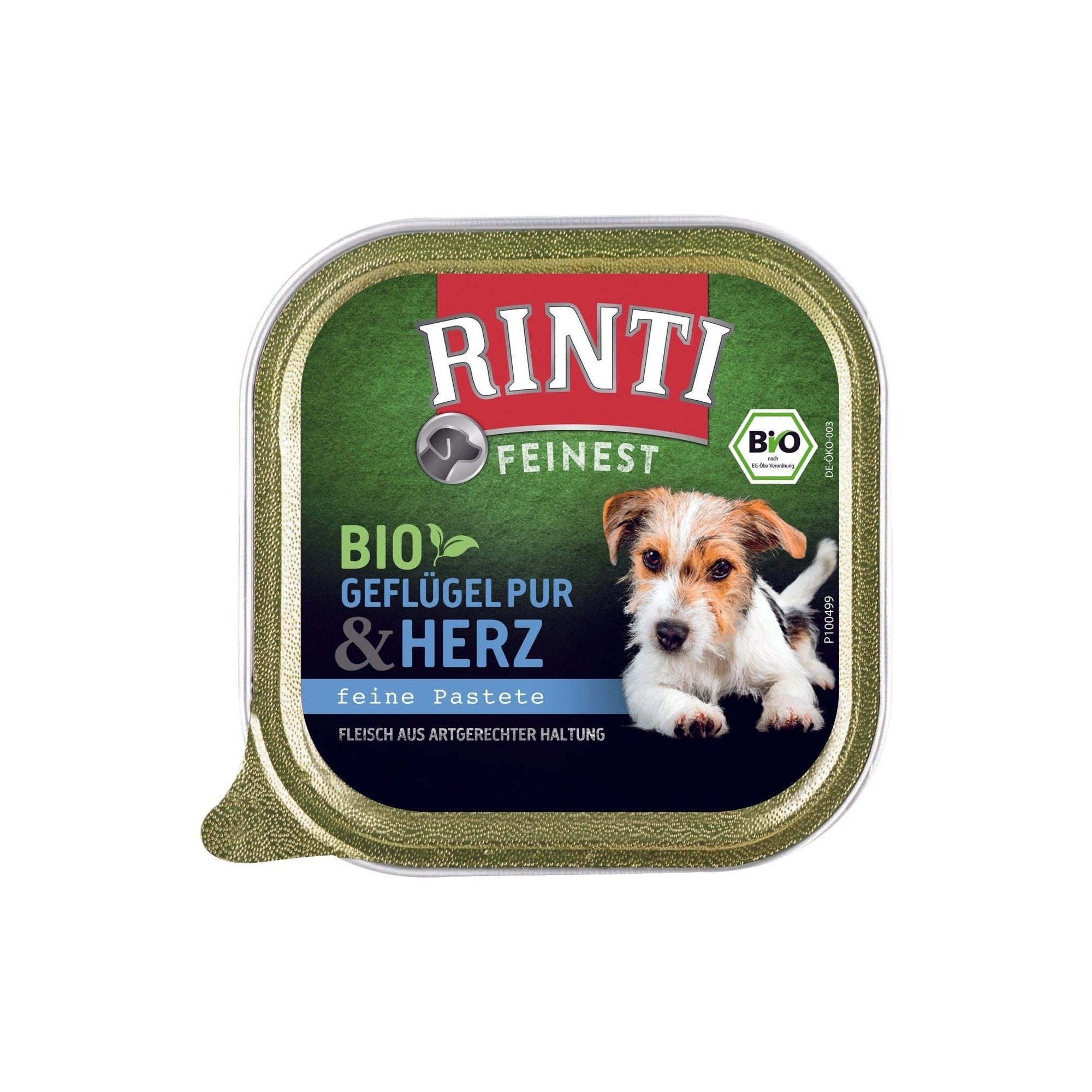 Artikel mit dem Namen Rinti Bio Geflügel und Herz im Shop von zoo.de , dem Onlineshop für nachhaltiges Hundefutter und Katzenfutter.