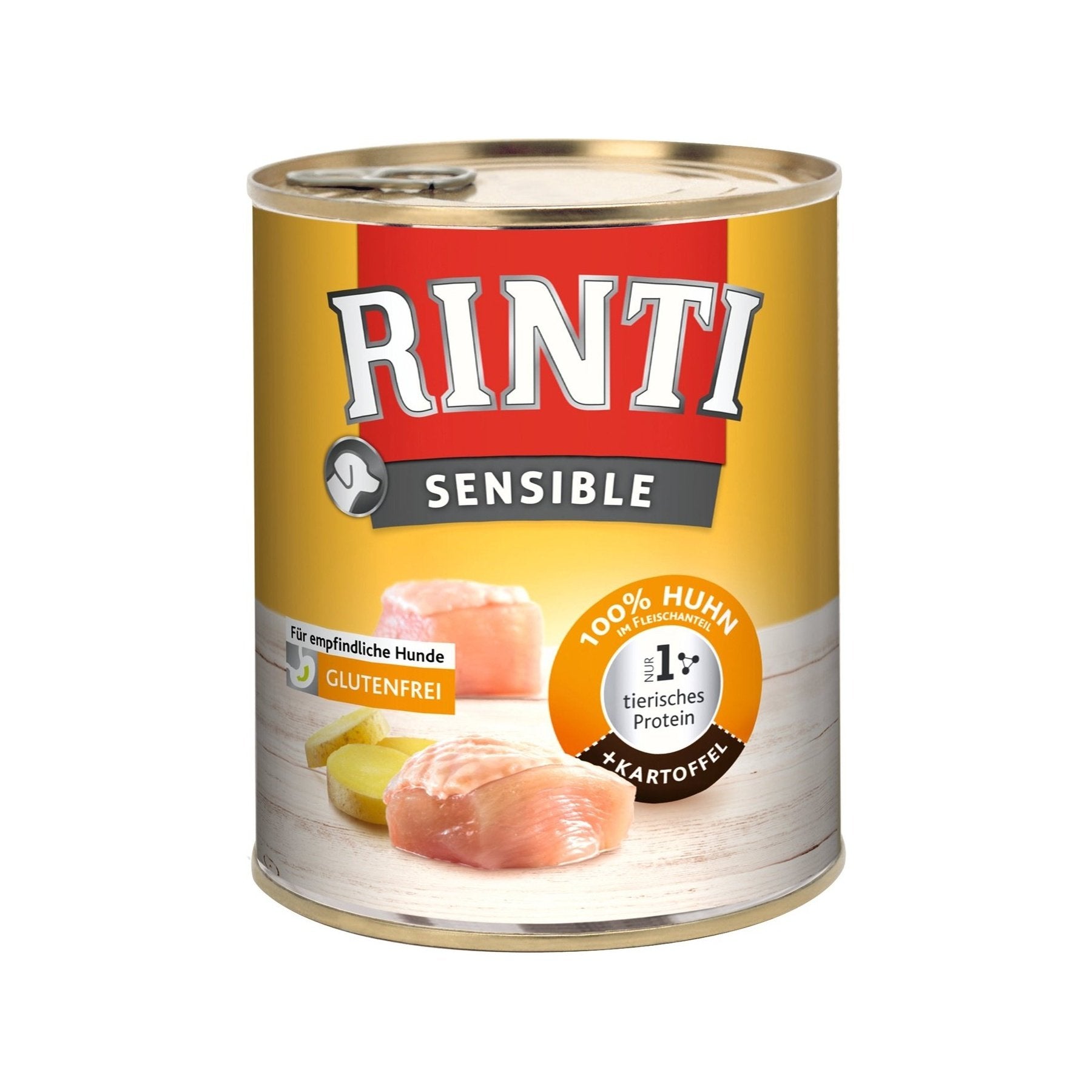 Artikel mit dem Namen Rinti Sensible Huhn mit Kartoffel im Shop von zoo.de , dem Onlineshop für nachhaltiges Hundefutter und Katzenfutter.