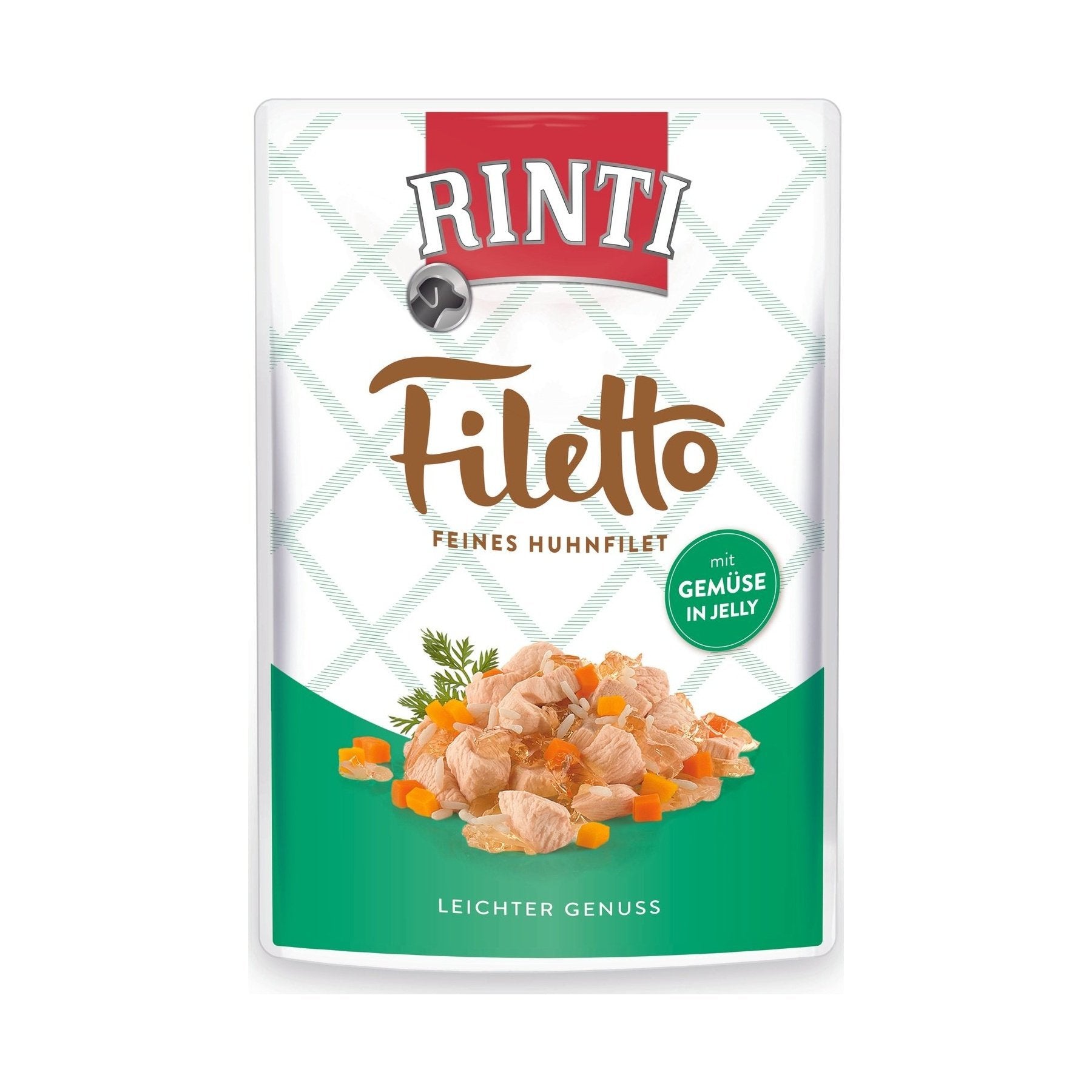 Artikel mit dem Namen Rinti Filetto Jelly Huhn &amp; Gemüse im Shop von zoo.de , dem Onlineshop für nachhaltiges Hundefutter und Katzenfutter.