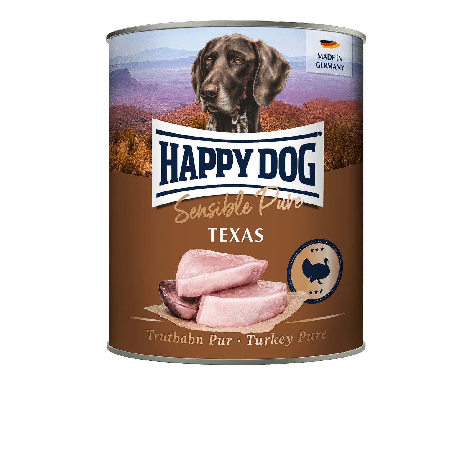 Artikel mit dem Namen Happy Dog Dose Sensible Pure Texas Truthahn im Shop von zoo.de , dem Onlineshop für nachhaltiges Hundefutter und Katzenfutter.