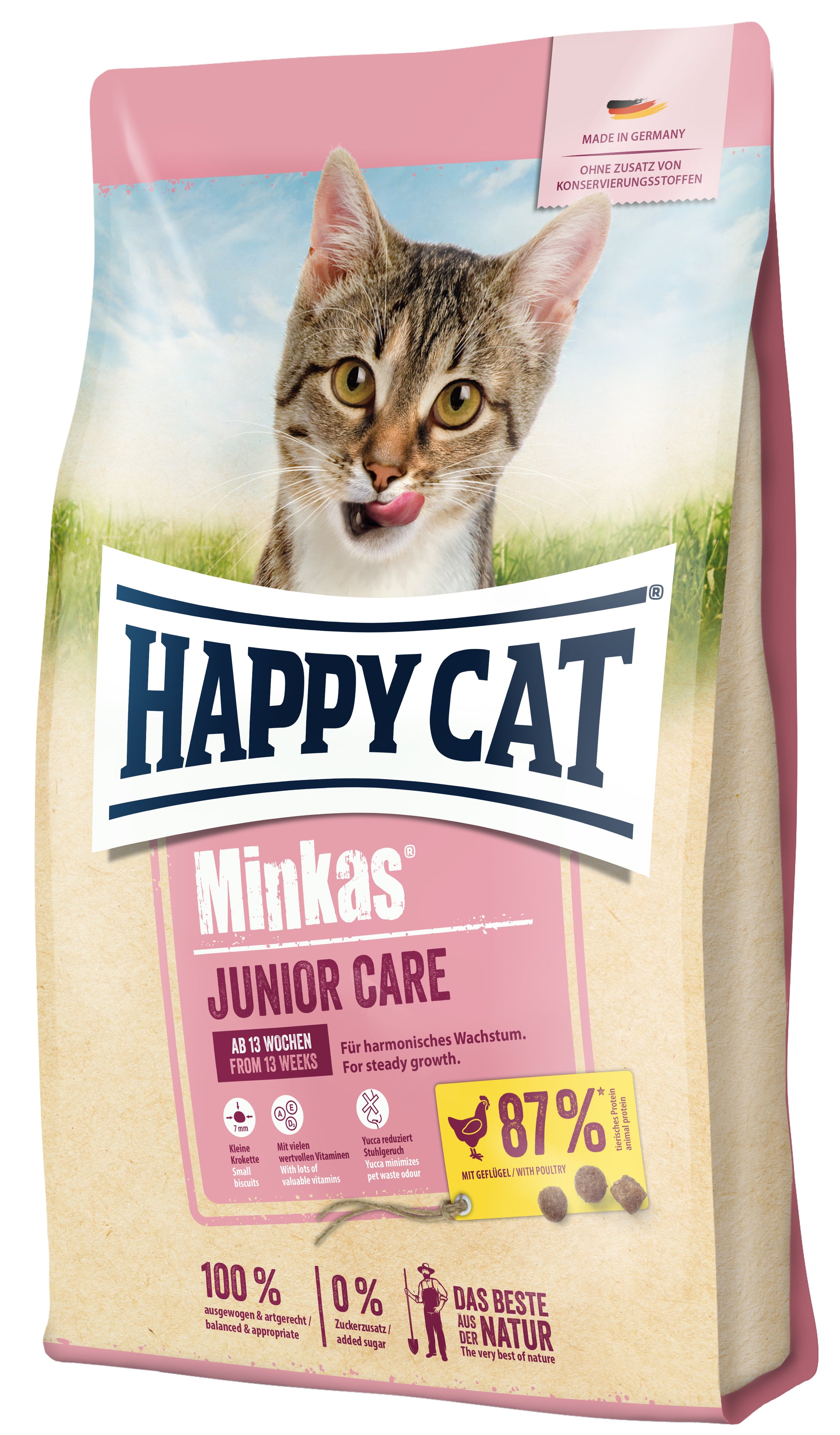 Artikel mit dem Namen Happy Cat Minkas Junior Care Geflügel im Shop von zoo.de , dem Onlineshop für nachhaltiges Hundefutter und Katzenfutter.