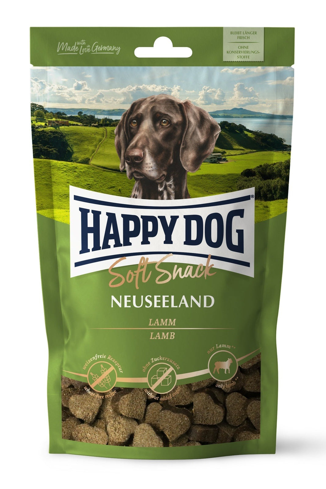 Artikel mit dem Namen Happy Dog Soft Snack Neuseeland im Shop von zoo.de , dem Onlineshop für nachhaltiges Hundefutter und Katzenfutter.