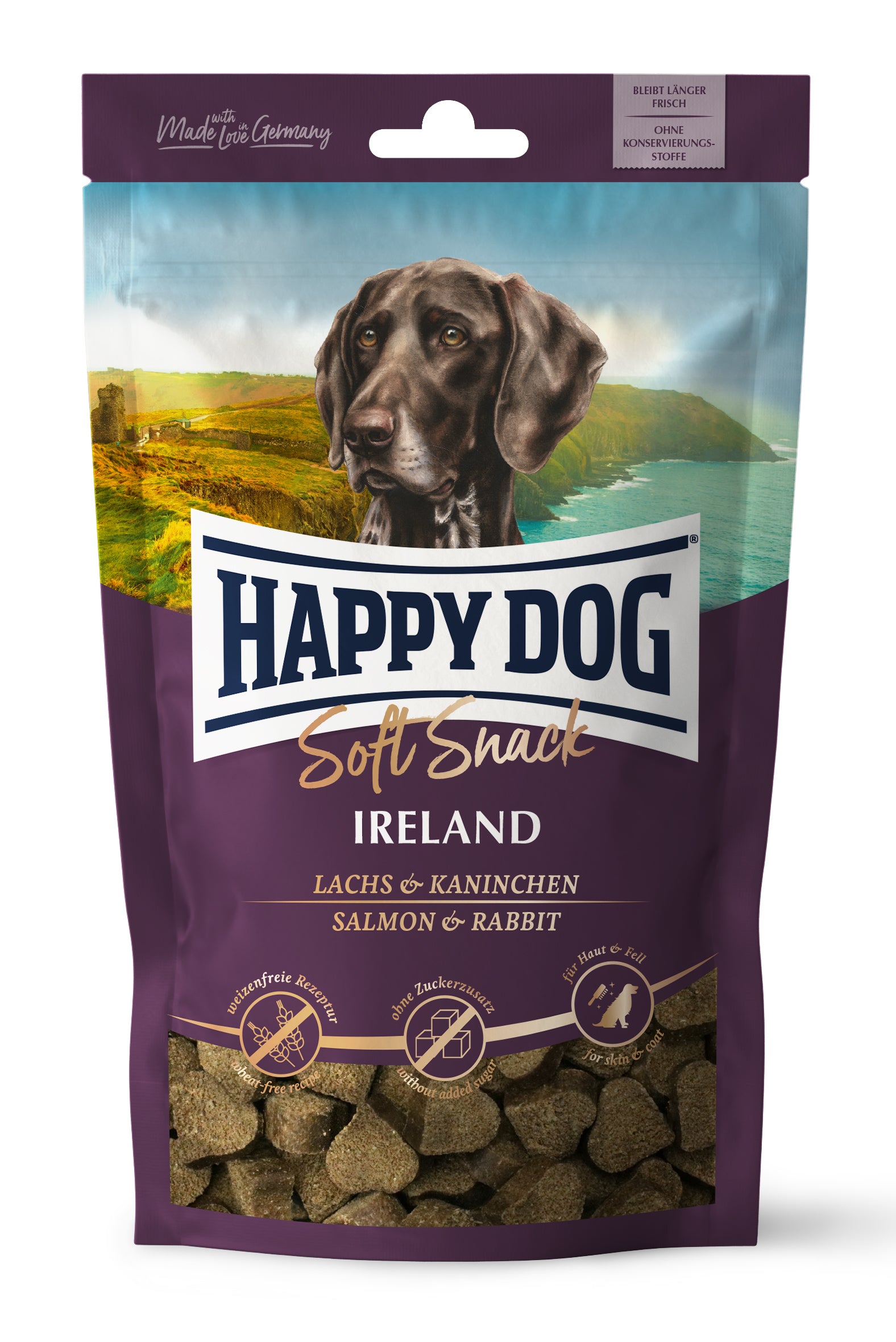 Artikel mit dem Namen Happy Dog Soft Snack Ireland im Shop von zoo.de , dem Onlineshop für nachhaltiges Hundefutter und Katzenfutter.