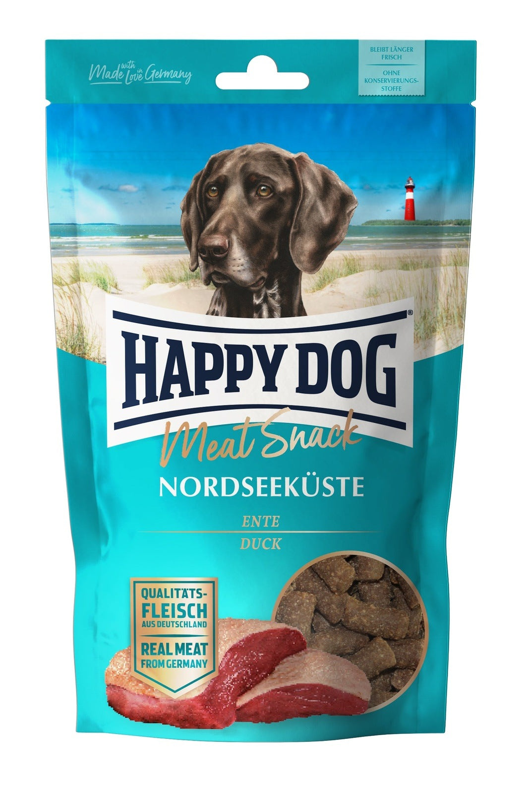 Artikel mit dem Namen Happy Dog Meat Snack Nordseeküste im Shop von zoo.de , dem Onlineshop für nachhaltiges Hundefutter und Katzenfutter.