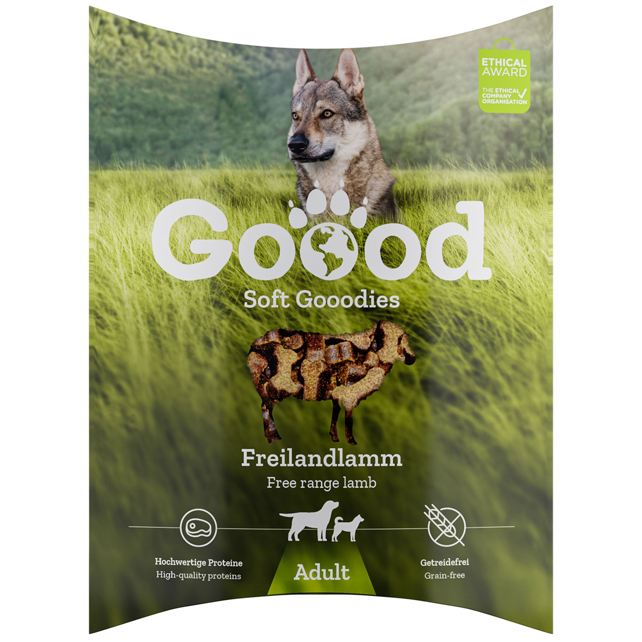 Artikel mit dem Namen GOOOD Soft Gooodies Adult Freilandlamm im Shop von zoo.de , dem Onlineshop für nachhaltiges Hundefutter und Katzenfutter.