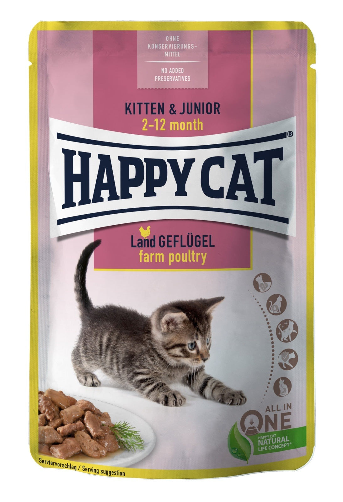 Happy Cat Pouch Young Land Geflügel