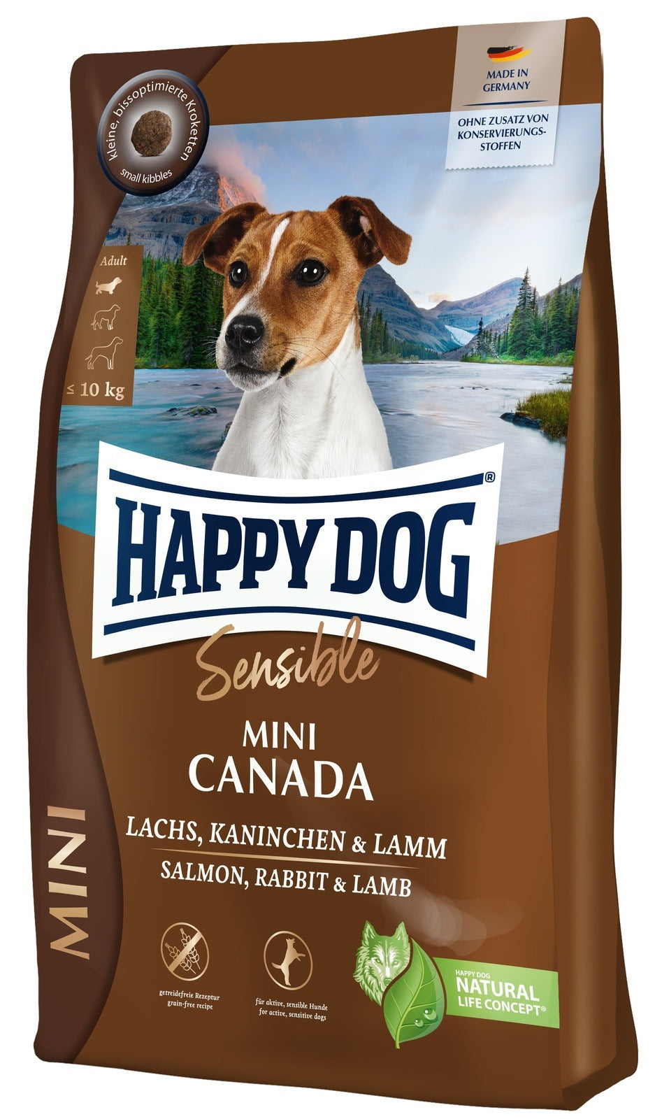 Artikel mit dem Namen Happy Dog Sensible Mini Canada im Shop von zoo.de , dem Onlineshop für nachhaltiges Hundefutter und Katzenfutter.