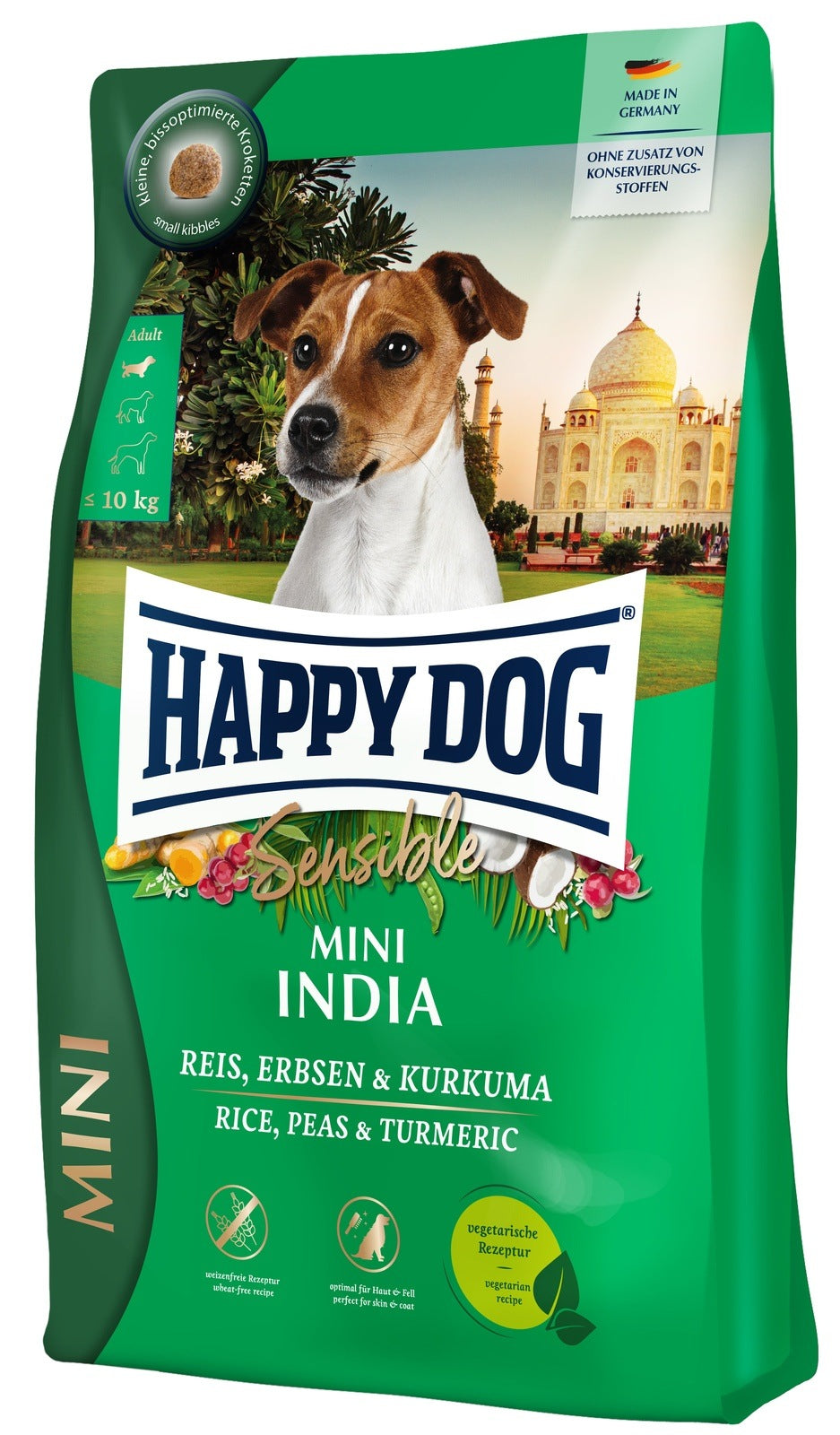 Artikel mit dem Namen Happy Dog Sensible Mini India im Shop von zoo.de , dem Onlineshop für nachhaltiges Hundefutter und Katzenfutter.