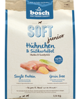 Artikel mit dem Namen Bosch Soft Junior Hühnchen & Süßkartoffel im Shop von zoo.de , dem Onlineshop für nachhaltiges Hundefutter und Katzenfutter.