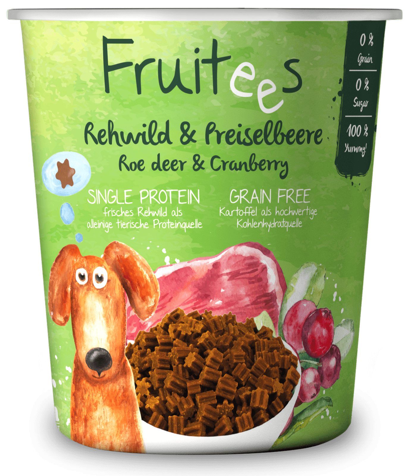 Artikel mit dem Namen Bosch Snack Fruitees Rehwild & Preiselbeeren im Shop von zoo.de , dem Onlineshop für nachhaltiges Hundefutter und Katzenfutter.