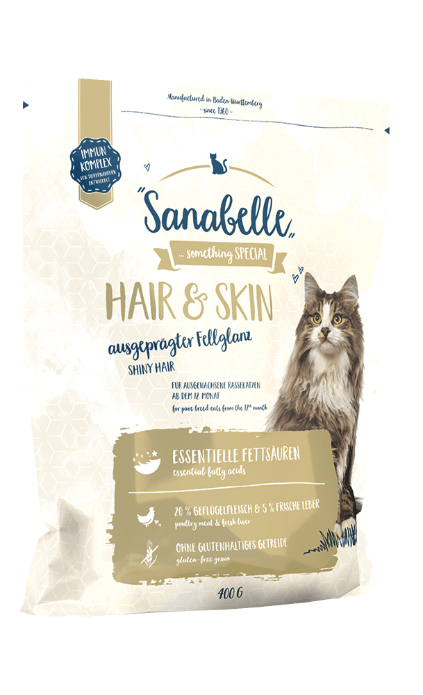 Artikel mit dem Namen Sanabelle Hair & Skin im Shop von zoo.de , dem Onlineshop für nachhaltiges Hundefutter und Katzenfutter.