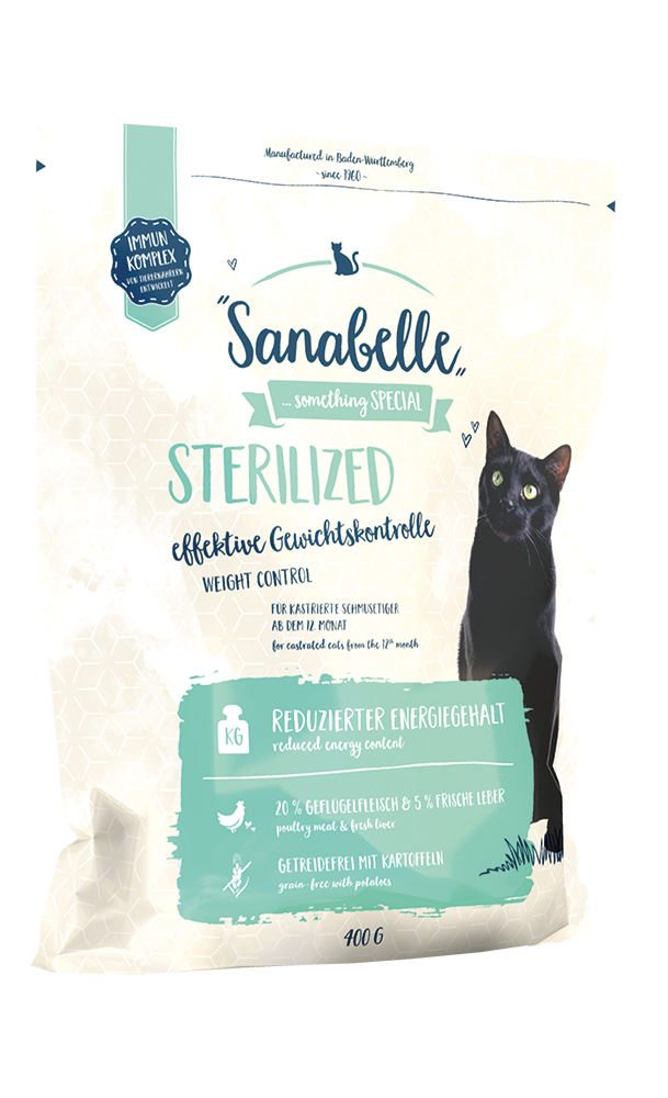 Artikel mit dem Namen Sanabelle Sterilized im Shop von zoo.de , dem Onlineshop für nachhaltiges Hundefutter und Katzenfutter.