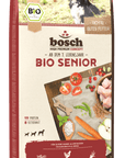 Artikel mit dem Namen Bosch Bio Senior Hühnchen & Preiselbeere im Shop von zoo.de , dem Onlineshop für nachhaltiges Hundefutter und Katzenfutter.