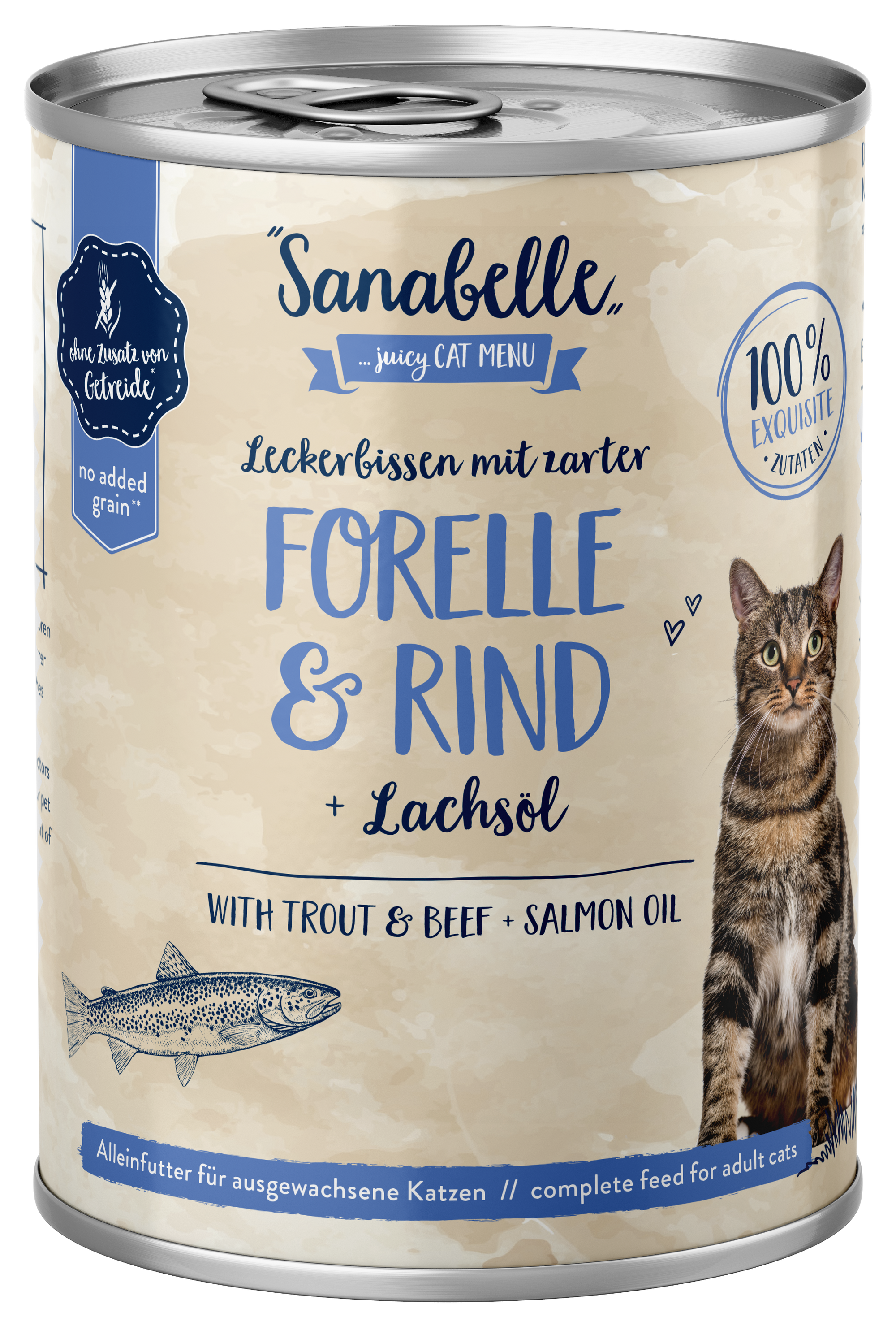 Artikel mit dem Namen Sanabelle Nassfutter mit Forelle & Rind im Shop von zoo.de , dem Onlineshop für nachhaltiges Hundefutter und Katzenfutter.