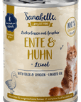 Artikel mit dem Namen Sanabelle Nassfutter mit Ente & Huhn im Shop von zoo.de , dem Onlineshop für nachhaltiges Hundefutter und Katzenfutter.