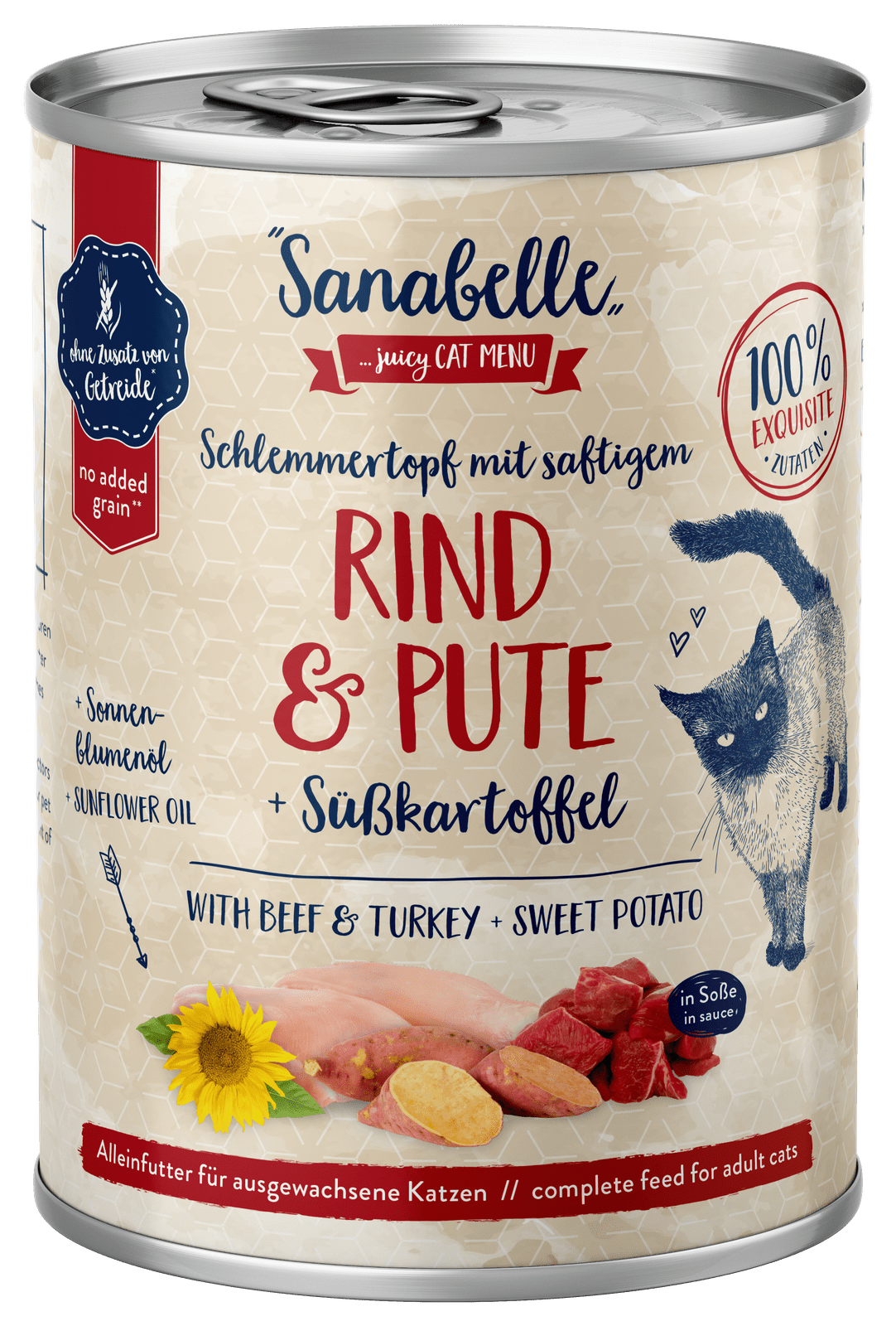 Artikel mit dem Namen Sanabelle Nassfutter mit Rind &amp; Pute im Shop von zoo.de , dem Onlineshop für nachhaltiges Hundefutter und Katzenfutter.