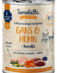 Artikel mit dem Namen Sanabelle Schlemmertopf Gans & Huhn im Shop von zoo.de , dem Onlineshop für nachhaltiges Hundefutter und Katzenfutter.