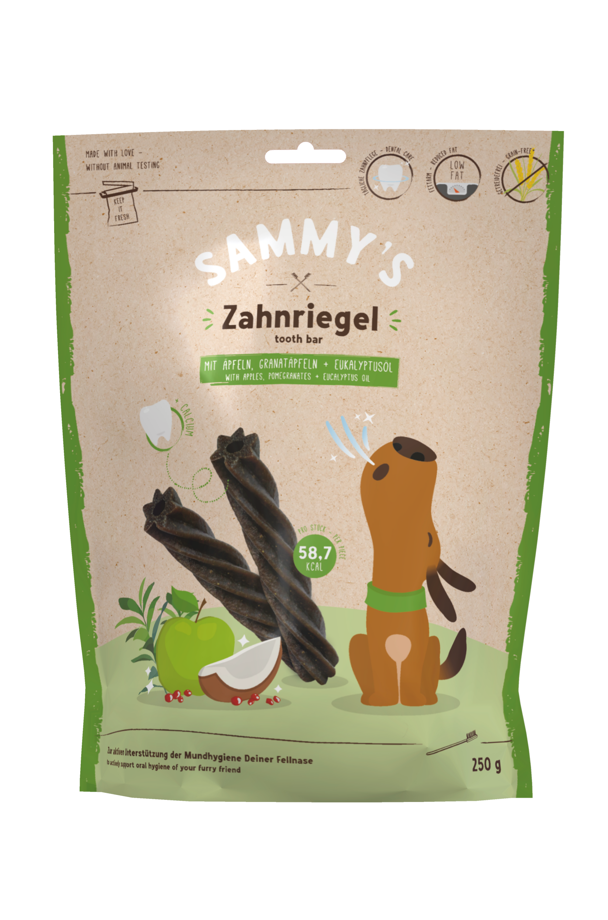 Artikel mit dem Namen Bosch Sammy's Zahnriegel Hundesnack im Shop von zoo.de , dem Onlineshop für nachhaltiges Hundefutter und Katzenfutter.