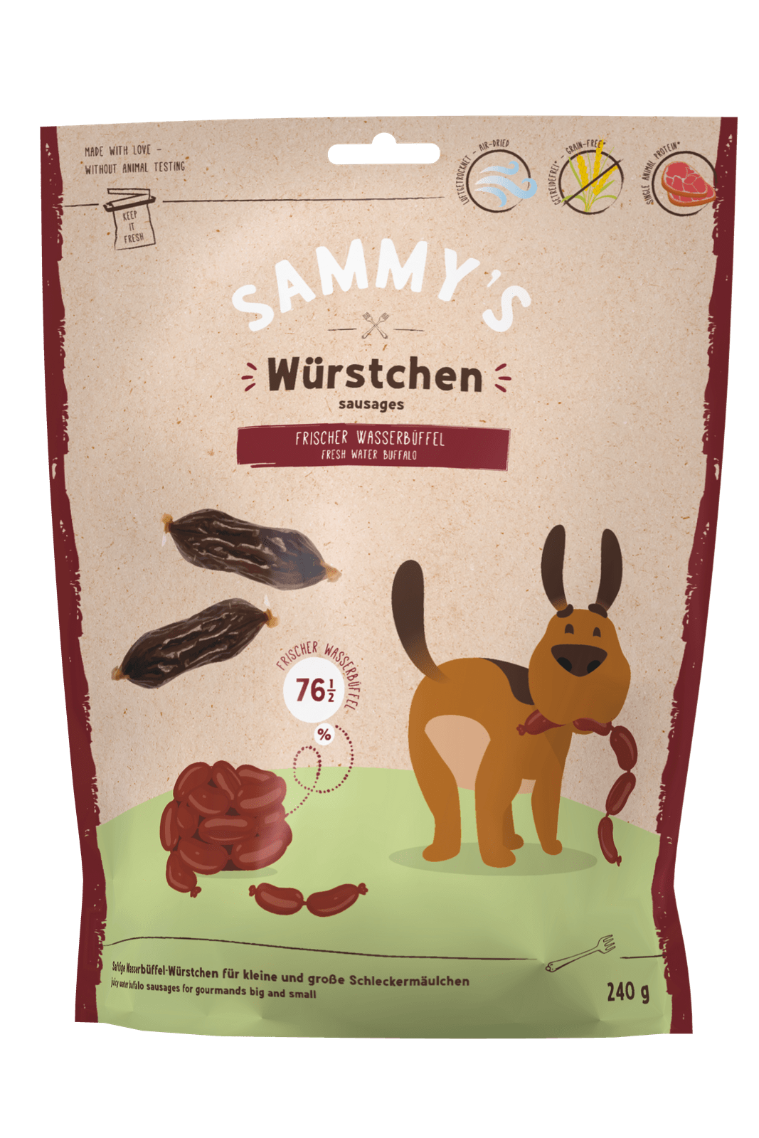 Artikel mit dem Namen Bosch Sammy's Würstchen Hundesnack im Shop von zoo.de , dem Onlineshop für nachhaltiges Hundefutter und Katzenfutter.