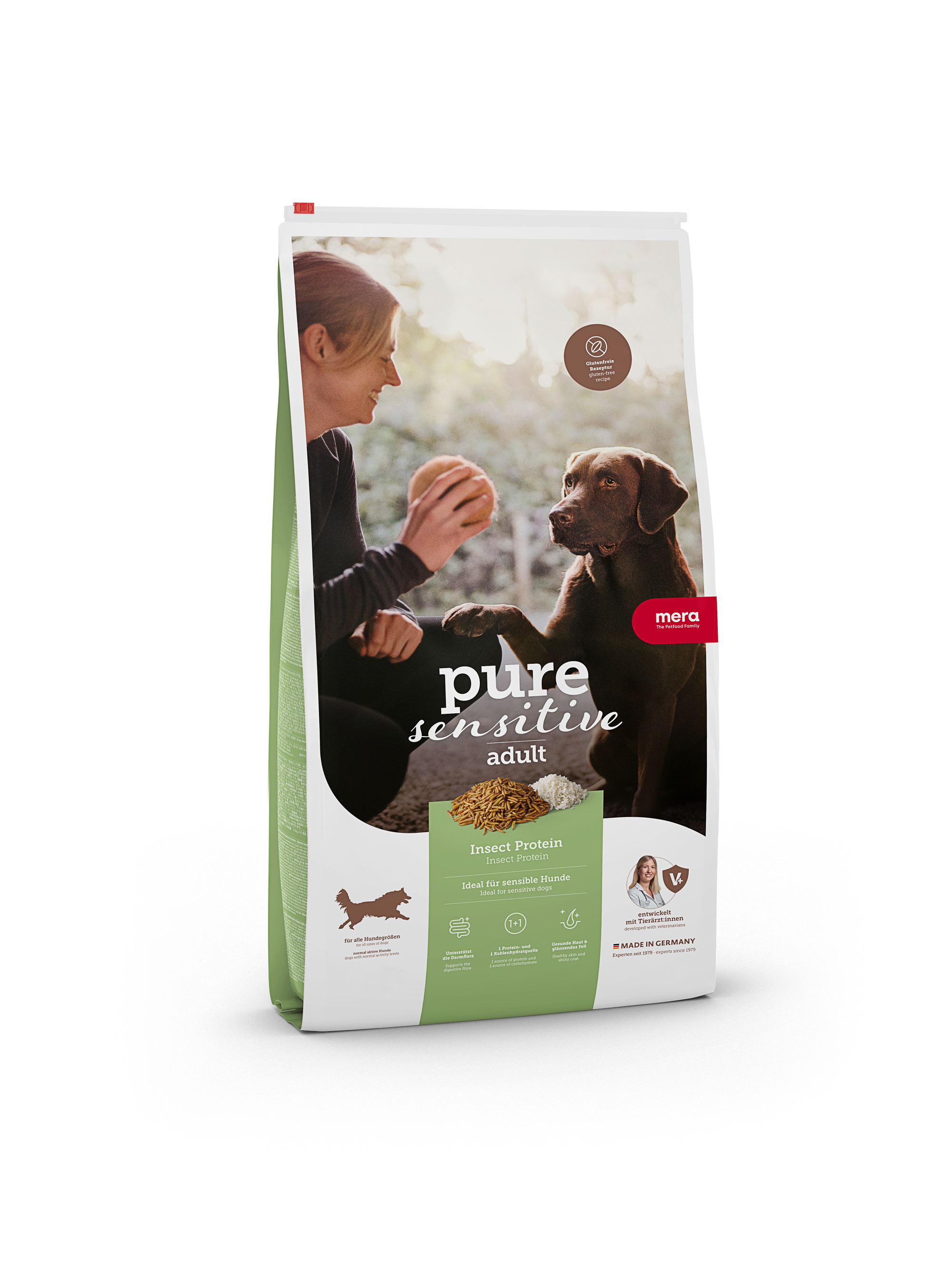 Artikel mit dem Namen Mera Dog Pure Insect Protein im Shop von zoo.de , dem Onlineshop für nachhaltiges Hundefutter und Katzenfutter.