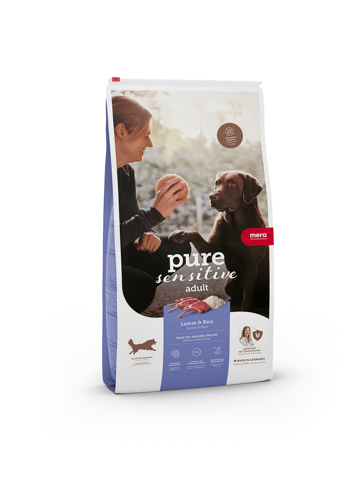 Artikel mit dem Namen Mera Dog Pure Lamm & Reis im Shop von zoo.de , dem Onlineshop für nachhaltiges Hundefutter und Katzenfutter.