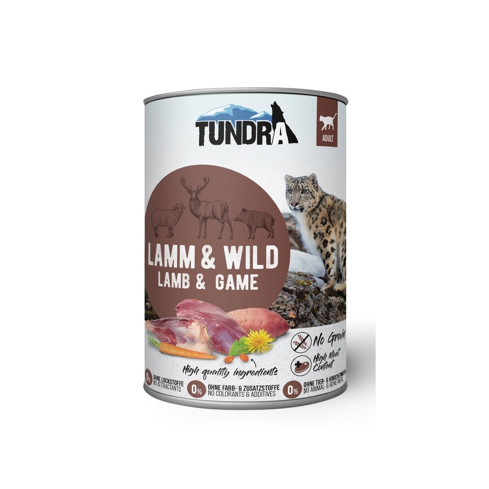 Artikel mit dem Namen Tundra Katze Lamm &amp; Wild Dose im Shop von zoo.de , dem Onlineshop für nachhaltiges Hundefutter und Katzenfutter.