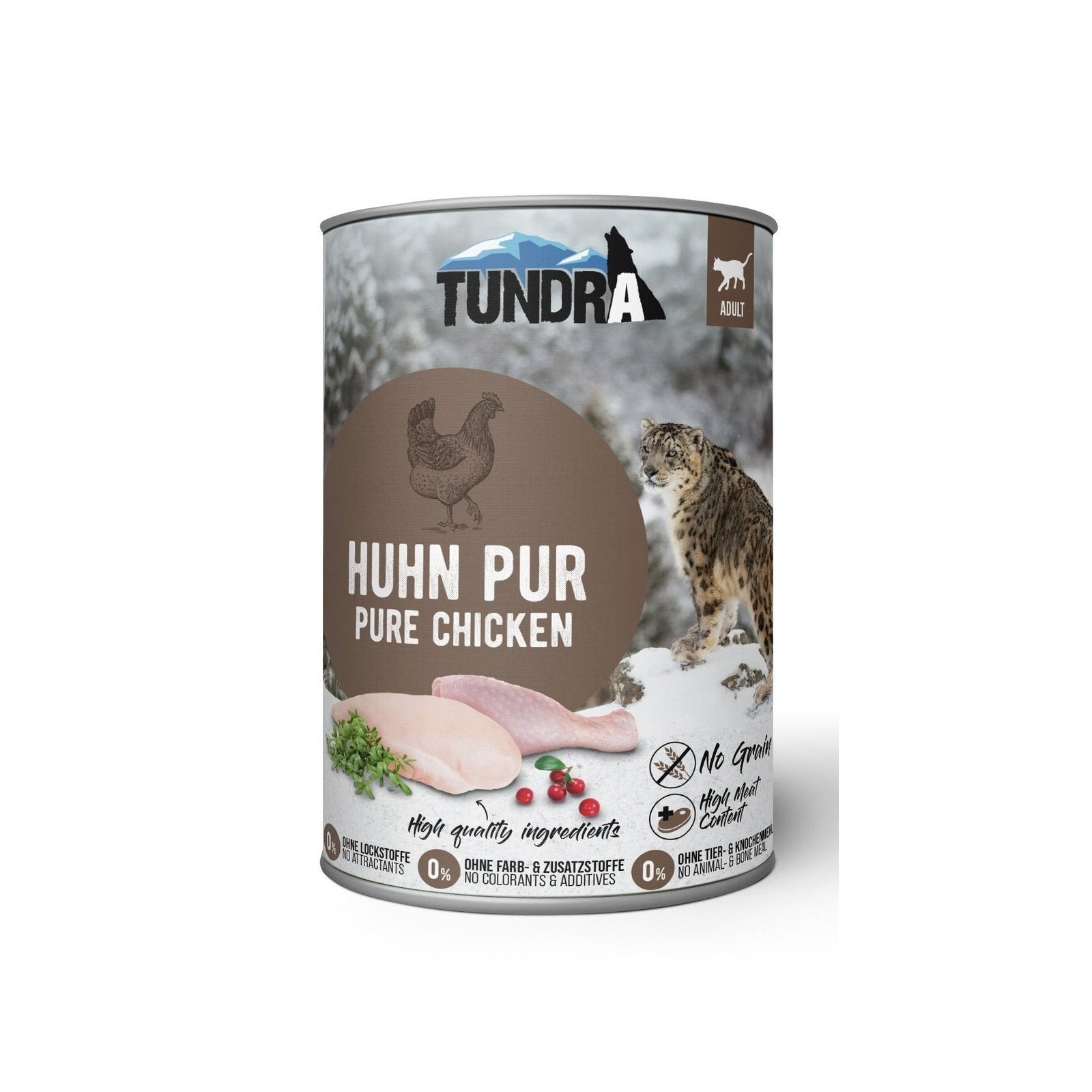 Artikel mit dem Namen Tundra Katze Huhn Pur Dose im Shop von zoo.de , dem Onlineshop für nachhaltiges Hundefutter und Katzenfutter.