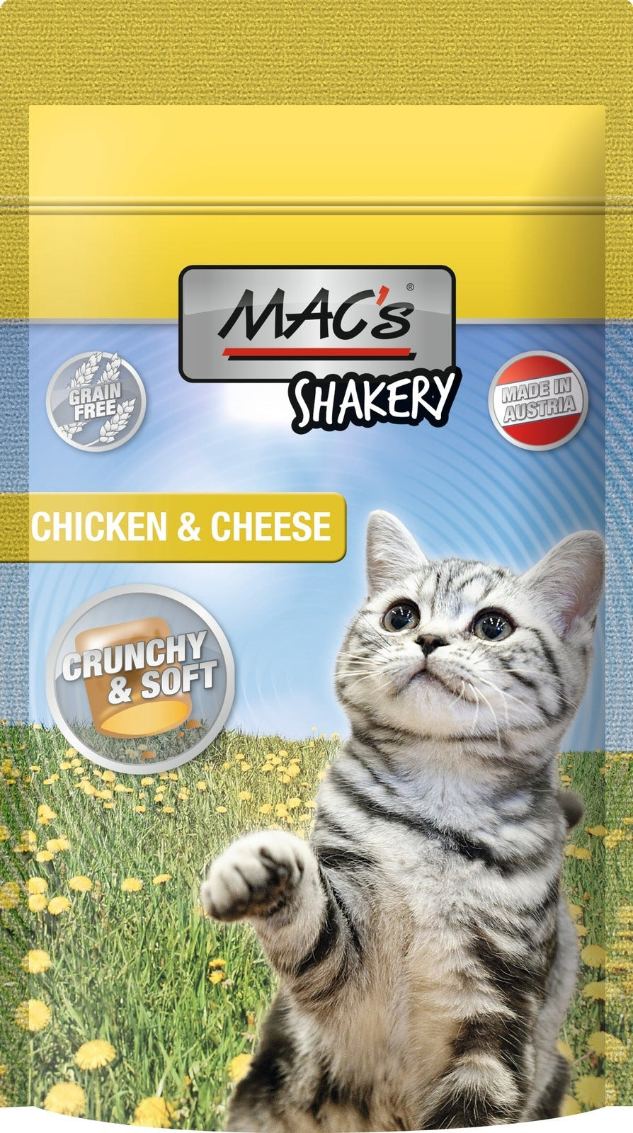 Artikel mit dem Namen MAC&#39;s Cat Shakery Cheese 60g im Shop von zoo.de , dem Onlineshop für nachhaltiges Hundefutter und Katzenfutter.