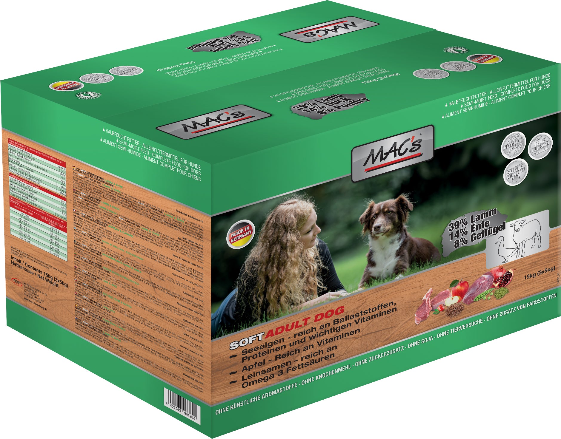 Artikel mit dem Namen MAC's Dog Soft Pute & Hirsch im Shop von zoo.de , dem Onlineshop für nachhaltiges Hundefutter und Katzenfutter.