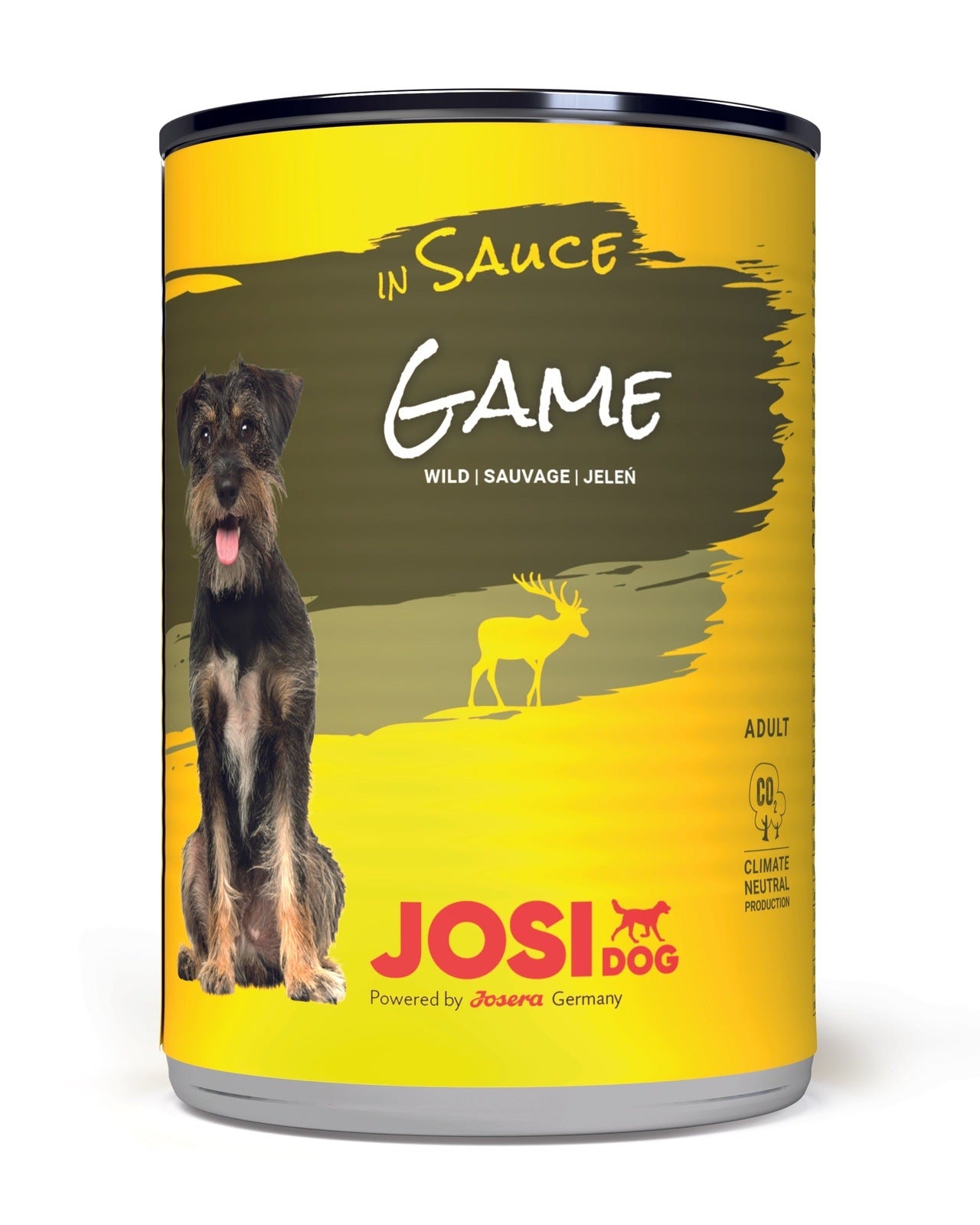 Artikel mit dem Namen JosiDog Game in Sauce im Shop von zoo.de , dem Onlineshop für nachhaltiges Hundefutter und Katzenfutter.