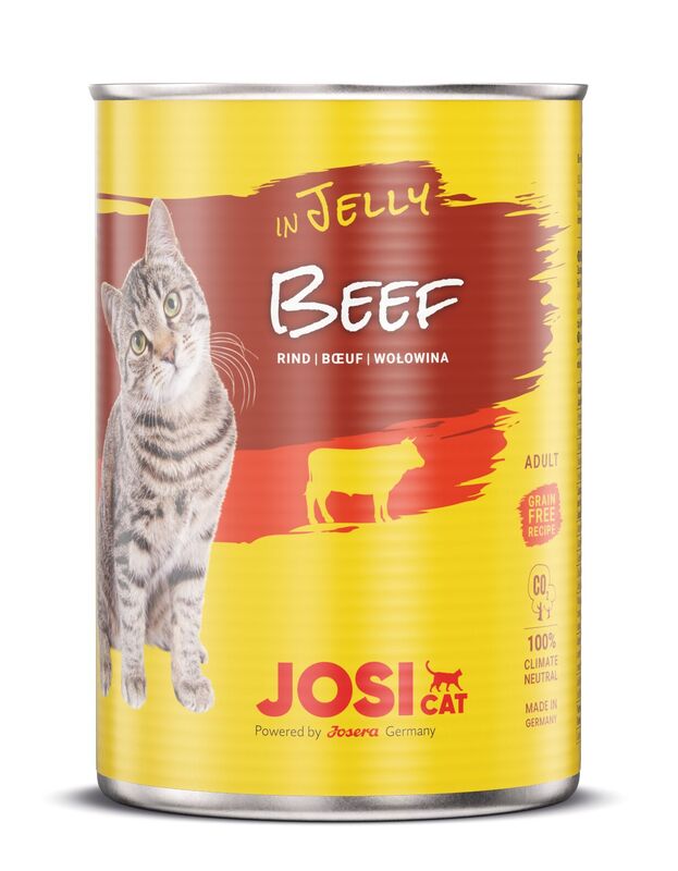 Artikel mit dem Namen JosiCat Beef in Jelly im Shop von zoo.de , dem Onlineshop für nachhaltiges Hundefutter und Katzenfutter.