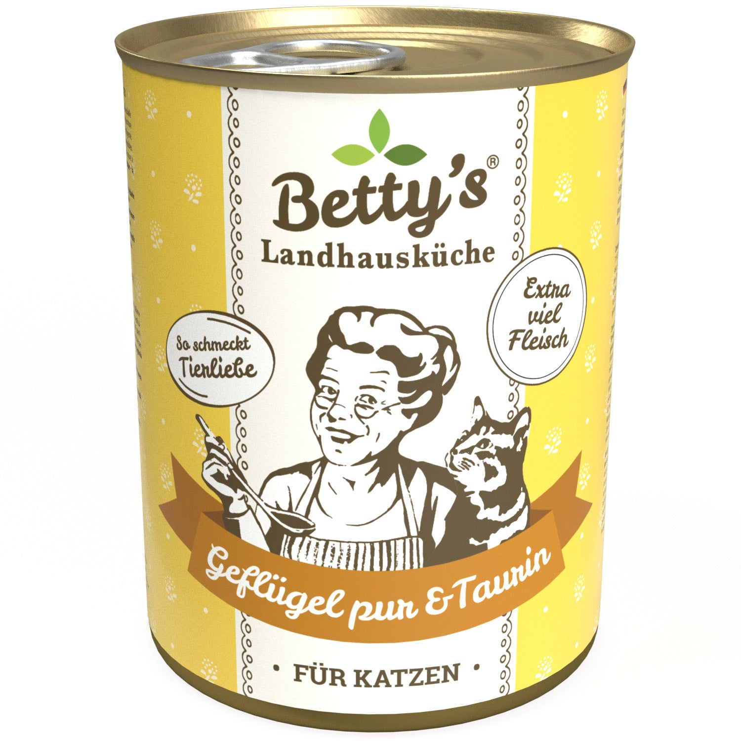 Artikel mit dem Namen Betty&#39;s Katze Geflügel PUR im Shop von zoo.de , dem Onlineshop für nachhaltiges Hundefutter und Katzenfutter.