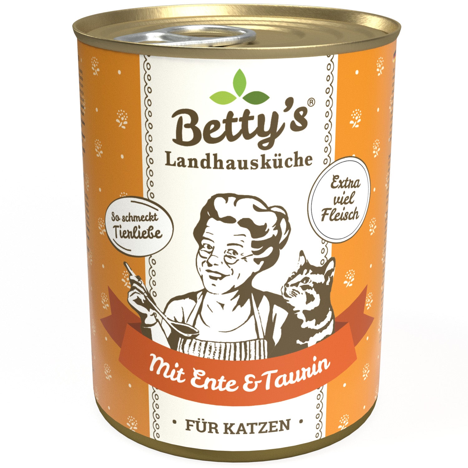 Artikel mit dem Namen Betty's Katze Ente im Shop von zoo.de , dem Onlineshop für nachhaltiges Hundefutter und Katzenfutter.
