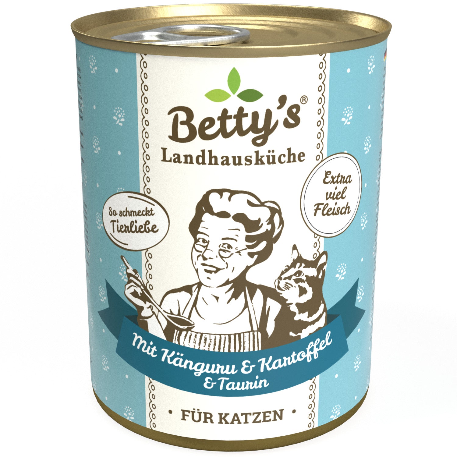 Artikel mit dem Namen Betty's Katze Känguru Kartoffeln und Geflügel im Shop von zoo.de , dem Onlineshop für nachhaltiges Hundefutter und Katzenfutter.