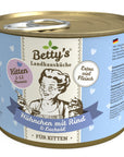 Artikel mit dem Namen Betty's Kitten Hühnchen & Rind im Shop von zoo.de , dem Onlineshop für nachhaltiges Hundefutter und Katzenfutter.