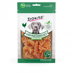 Artikel mit dem Namen Dokas Hühnerbrust Stückchen im Shop von zoo.de , dem Onlineshop für nachhaltiges Hundefutter und Katzenfutter.
