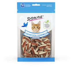 Artikel mit dem Namen Dokas Cat Hühnchen Sandwich mit Fisch im Shop von zoo.de , dem Onlineshop für nachhaltiges Hundefutter und Katzenfutter.