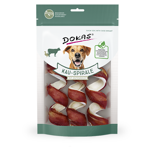 Artikel mit dem Namen Dokas KauSpirale im Shop von zoo.de , dem Onlineshop für nachhaltiges Hundefutter und Katzenfutter.