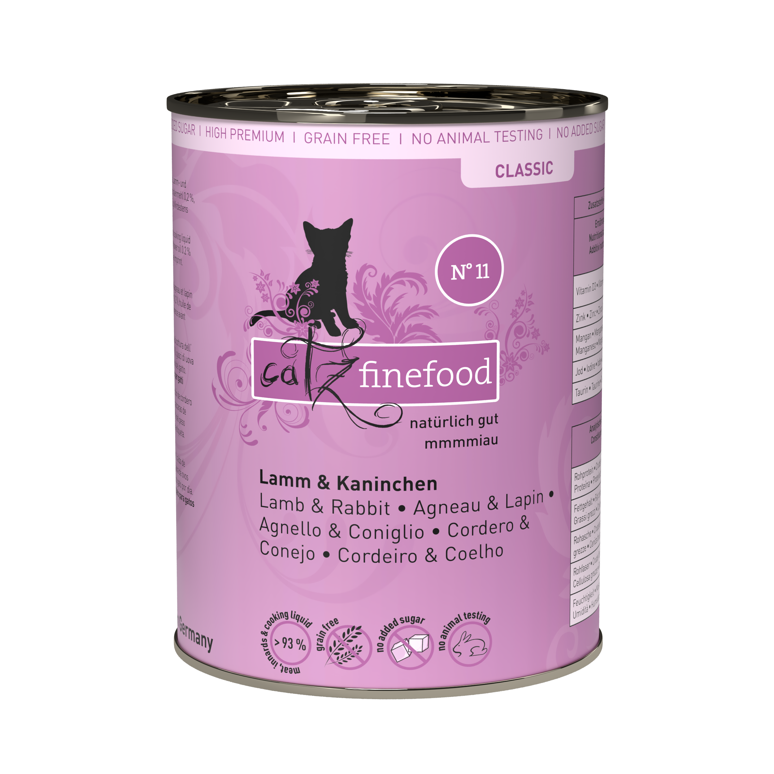 Artikel mit dem Namen Catz finefood No.11 Lamm&amp;Kaninchen im Shop von zoo.de , dem Onlineshop für nachhaltiges Hundefutter und Katzenfutter.