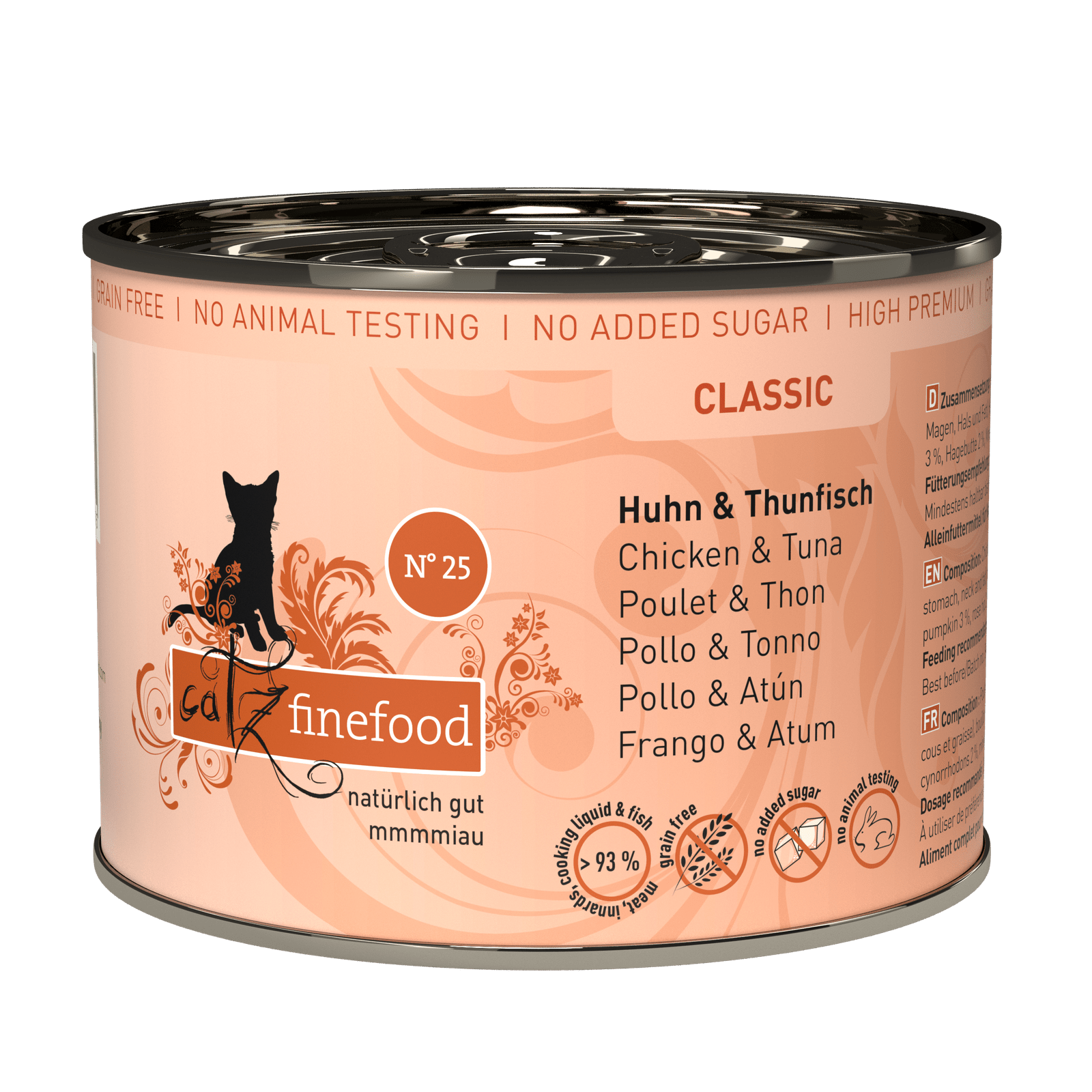 Artikel mit dem Namen Catz finefood No. 25 Huhn &amp; Thunfisch im Shop von zoo.de , dem Onlineshop für nachhaltiges Hundefutter und Katzenfutter.