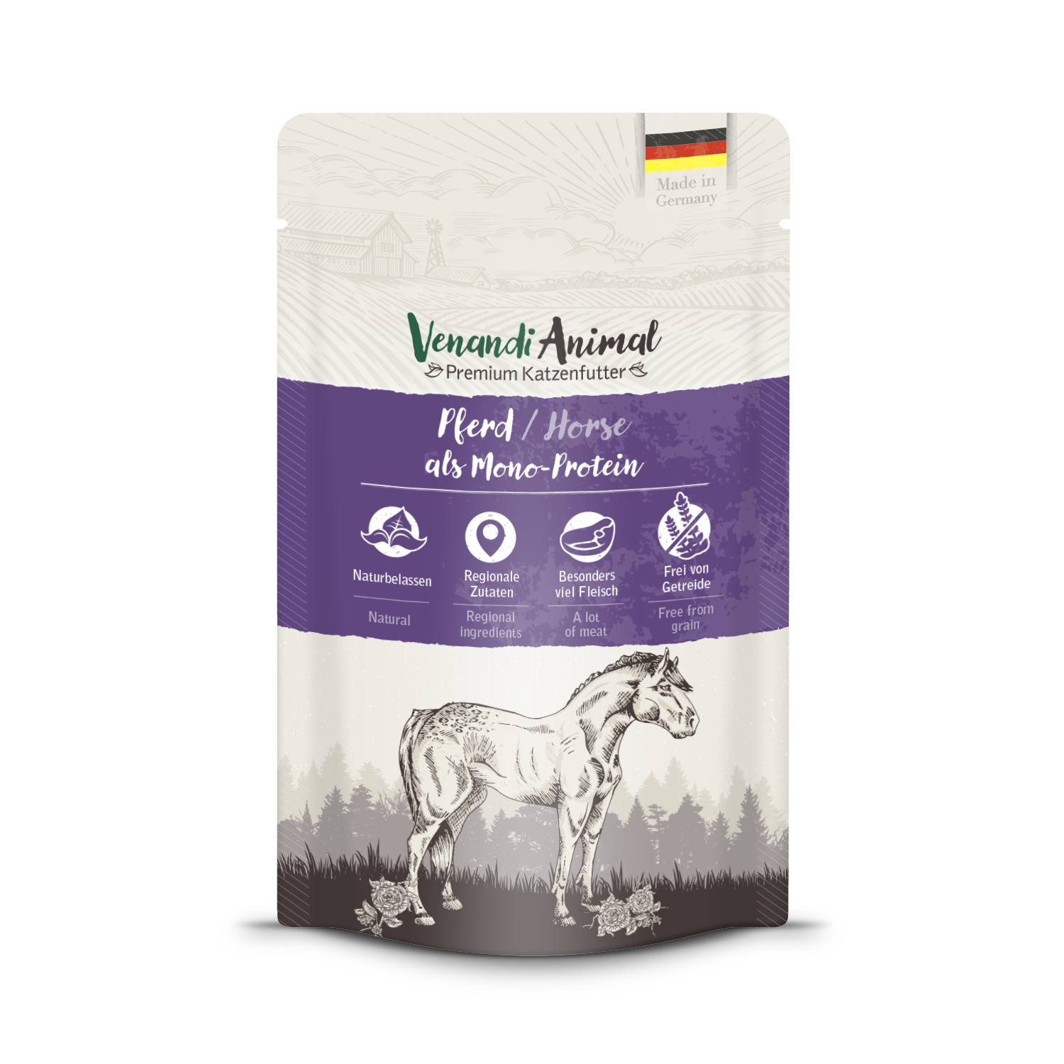 Artikel mit dem Namen Venandi Animal - Pferd als Monoprotein im Shop von zoo.de , dem Onlineshop für nachhaltiges Hundefutter und Katzenfutter.