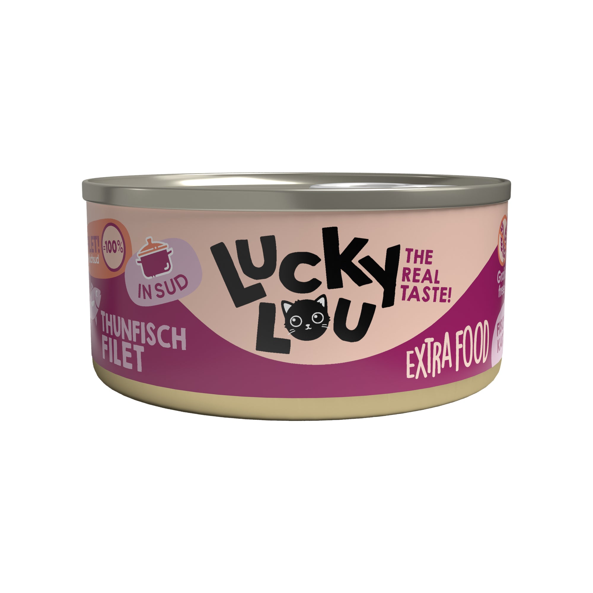 Artikel mit dem Namen Lucky Lou Extrafood Thunfischfilet in Brühe im Shop von zoo.de , dem Onlineshop für nachhaltiges Hundefutter und Katzenfutter.