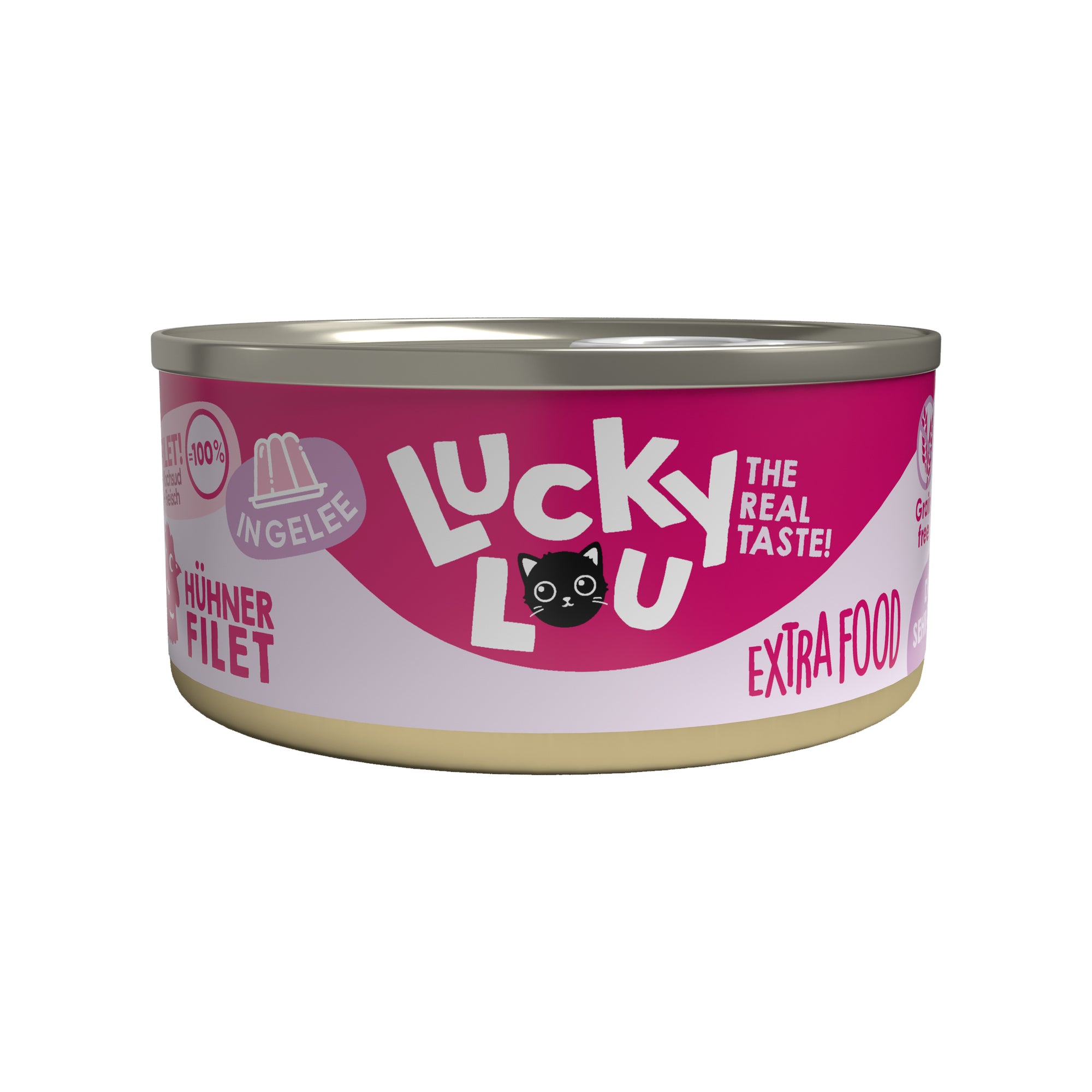 Artikel mit dem Namen Lucky Lou Extrafood Hühnerfilet in Jelly im Shop von zoo.de , dem Onlineshop für nachhaltiges Hundefutter und Katzenfutter.